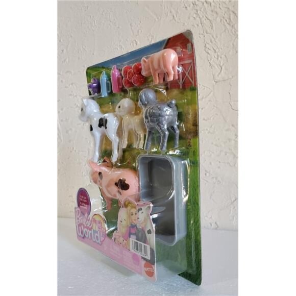 Barbie World Fun on the Farm Animal Playset Mattel Cow, Pig, Lamb & Accessories - Picture 3 of 5